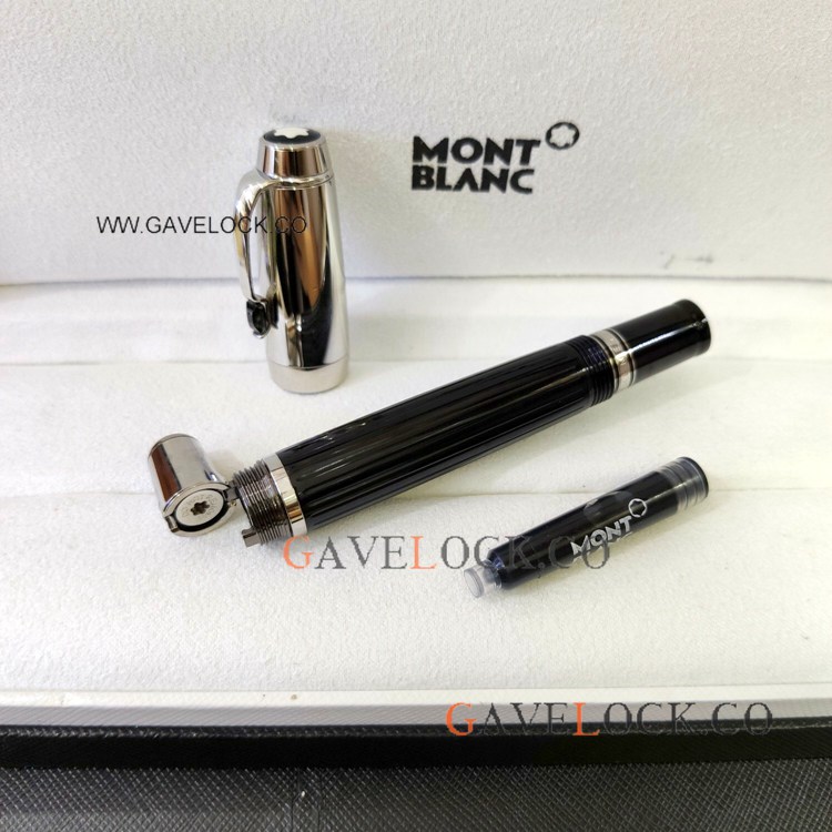 Luxury Boheme Retractable Fountain Pen Silver Cap - Mont Blanc Fake Pens